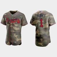 Atlanta Atlanta Braves #1 Ozzie Albies Men's Nike 2021 Armed Forces Day Authentic MLB Jersey -Camo