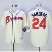 Atlanta Braves #24 Deion Sanders Cream New Cool Base Stitched MLB Jersey