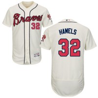 Atlanta Braves #32 Cole Hamels Cream Flexbase Authentic Collection Stitched MLB Jersey