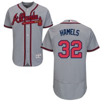 Atlanta Braves #32 Cole Hamels Grey Flexbase Authentic Collection Stitched MLB Jersey