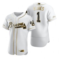 Atlanta Atlanta Braves #1 Ozzie Albies White Nike Men's Authentic Golden Edition MLB Jersey
