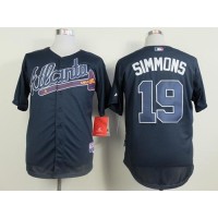 Atlanta Braves #19 Andrelton Simmons Blue Cool Base Stitched MLB Jersey