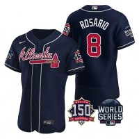 Atlanta Atlanta Braves #8 Eddie Rosario Men's Nike 150th Anniversary 2021 World Series Authentic MLB Jersey - Navy