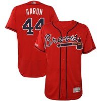 Atlanta Braves #44 Hank Aaron Red Flexbase Authentic Collection Stitched MLB Jersey