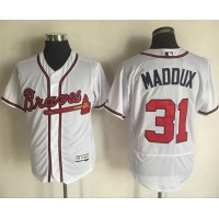 Atlanta Braves #31 Greg Maddux White Flexbase Authentic Collection Stitched MLB Jersey