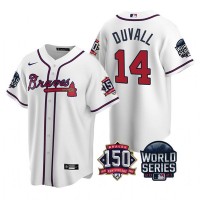 Atlanta Atlanta Braves #14 Adam Duvall Men's Nike 150th Anniversary 2021 World Series Game MLB Jersey - White