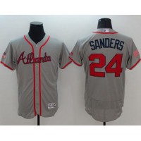 Atlanta Braves #24 Deion Sanders Grey Fashion Stars & Stripes Flexbase Authentic Stitched MLB Jersey