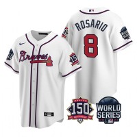 Atlanta Atlanta Braves #8 Eddie Rosario Men's Nike 150th Anniversary 2021 World Series Game MLB Jersey - White