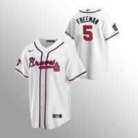 Atlanta Atlanta Braves #5 Freddie Freeman Men's Nike 150th Anniversary 2021 World Series Game MLB Jersey - White