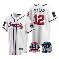 Atlanta Atlanta Braves #12 Jorge Soler Men's Nike 150th Anniversary 2021 World Series Game MLB Jersey - White