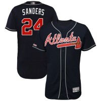 Atlanta Braves #24 Deion Sanders Navy Blue Flexbase Authentic Collection Stitched MLB Jersey