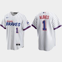 Atlanta Atlanta Braves #1 Ozzie Albies White Men's Nike 2021 City Connect Replica MLB Jersey