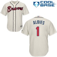 Atlanta Braves #1 Ozzie Albies Cream New Cool Base Stitched MLB Jersey