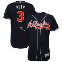 Atlanta Braves #3 Babe Ruth Navy Blue Flexbase Authentic Collection Stitched MLB Jersey