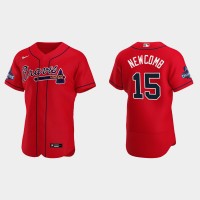 Atlanta Atlanta Braves #15 Sean Newcomb Men's Nike 2021 World Series Champions Patch MLB Authentic Player Jersey - Red