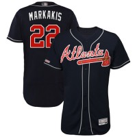 Atlanta Braves #22 Nick Markakis Navy Blue Flexbase Authentic Collection Stitched MLB Jersey