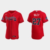 Atlanta Atlanta Braves #27 Austin Riley Men's Nike 2021 World Series Champions Patch MLB Authentic Player Jersey - Red