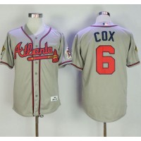 Mitchell And Ness 1995 Atlanta Braves #6 Bobby Cox Grey Throwback Stitched MLB Jersey