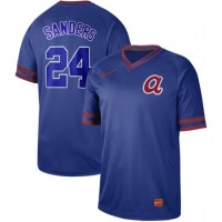Nike Atlanta Braves #24 Deion Sanders Royal Authentic Cooperstown Collection Stitched MLB Jersey