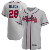 Atlanta Atlanta Braves #28 Matt Olson Men's Nike Gray Road 2020 Authentic Official MLB Team Jersey