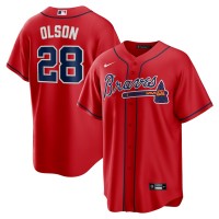 Atlanta Atlanta Braves #28 Matt Olson Men's Nike Red Alternate Replica Player Jersey