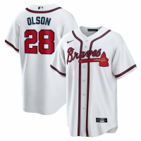 Atlanta Atlanta Braves #28 Matt Olson Men's Nike White Home Official MLB Player Jersey