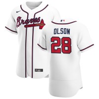 Atlanta Atlanta Braves #28 Matt Olson Men's Nike White Home 2020 Authentic Player MLB Jersey