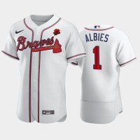 Atlanta Atlanta Braves #1 Ozzie Albies Men's Nike Authentic 2021 Memorial Day MLB Jersey - White