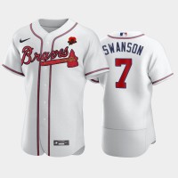 Atlanta Atlanta Braves #7 Dansby Swanson Men's Nike Authentic 2021 Memorial Day MLB Jersey - White