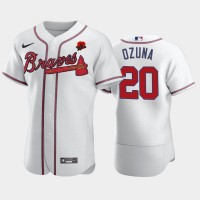 Atlanta Atlanta Braves #20 Marcell Ozuna Men's Nike Authentic 2021 Memorial Day MLB Jersey - White