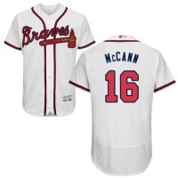 Atlanta Braves #16 Brian McCann White Flexbase Authentic Collection Stitched MLB Jersey