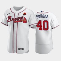 Atlanta Atlanta Braves #40 Mike Soroka Men's Nike Authentic 2021 Memorial Day MLB Jersey - White