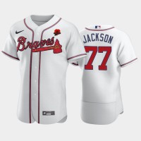 Atlanta Atlanta Braves #77 Luke Jackson Men's Nike Authentic 2021 Memorial Day MLB Jersey - White