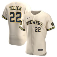 Milwaukee Milwaukee Brewers #22 Christian Yelich Men's Nike Cream Alternate 2020 Authentic Player MLB Jersey