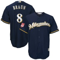 Milwaukee Brewers #8 Ryan Braun Navy 2019 Spring Training Cool Base Stitched MLB Jersey