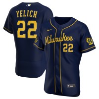Milwaukee Milwaukee Brewers Christian Yelich Men's Nike Navy Alternate 2020 Authentic Player MLB Jersey