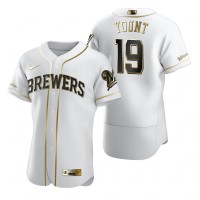 Milwaukee Milwaukee Brewers #19 Robin Yount White Nike Men's Authentic Golden Edition MLB Jersey