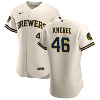 Milwaukee Milwaukee Brewers #46 Corey Knebel Men's Nike Cream Home 2020 Authentic Player MLB Jersey