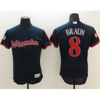 Milwaukee Brewers #8 Ryan Braun Navy Blue Fashion Stars & Stripes Flexbase Authentic Stitched MLB Jersey