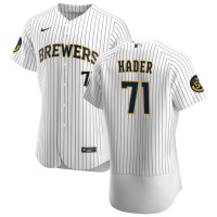Milwaukee Milwaukee Brewers #71 Josh Hader Men's Nike White Home 2020 Authentic Player MLB Jersey