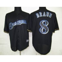 Milwaukee Brewers #8 Ryan Braun Black Fashion Stitched MLB Jersey