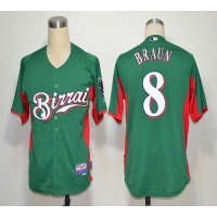 Milwaukee Brewers #8 Ryan Braun Green Birrai Cool Base Stitched MLB Jersey