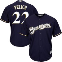 Milwaukee Brewers #22 Christian Yelich Navy Blue New Cool Base Stitched MLB Jersey