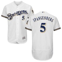 Milwaukee Brewers #5 Cory Spangenberg White Flexbase Authentic Collection Stitched MLB Jersey