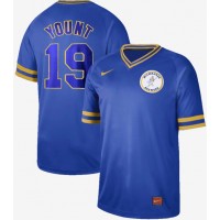 Nike Milwaukee Brewers #19 Robin Yount Royal Authentic Cooperstown Collection Stitched MLB Jersey