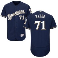 Milwaukee Brewers #71 Josh Hader Navy Blue Flexbase Authentic Collection Stitched MLB Jersey