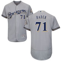 Milwaukee Brewers #71 Josh Hader Grey Flexbase Authentic Collection Stitched MLB Jersey