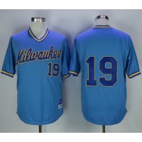 Mitchell and Ness Milwaukee Brewers #19 Robin Yount Stitched Blue Throwback MLB Jersey
