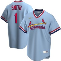 St. Louis St.Louis Cardinals #1 Ozzie Smith Nike Road Cooperstown Collection Player MLB Jersey Light Blue