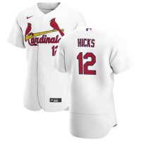 St. Louis St.Louis Cardinals #12 Jordan Hicks Men's Nike White Home 2020 Authentic Player MLB Jersey